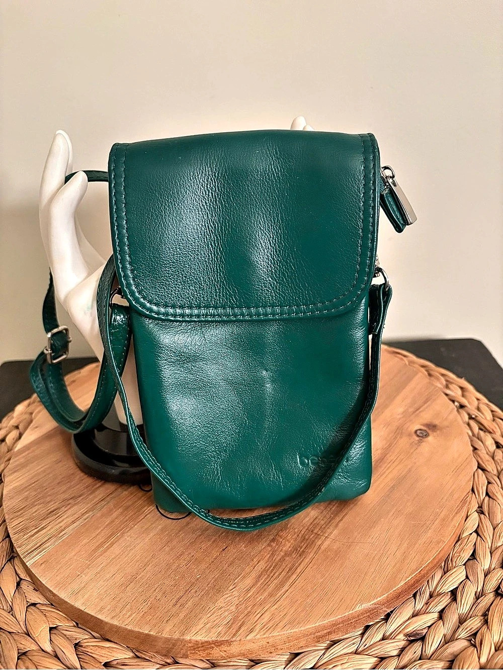 Befen Green Leather Crossbody Bag